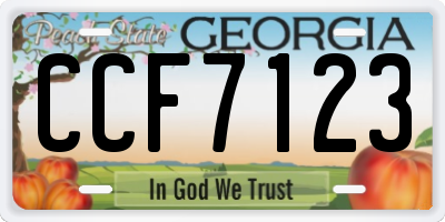 GA license plate CCF7123
