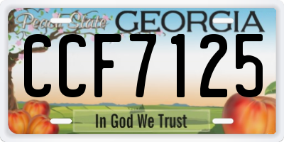 GA license plate CCF7125