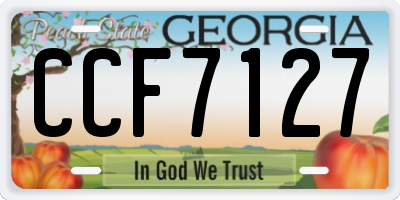 GA license plate CCF7127