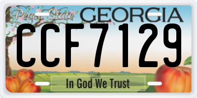 GA license plate CCF7129