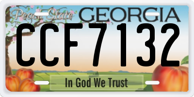 GA license plate CCF7132