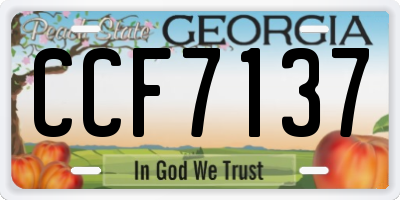 GA license plate CCF7137