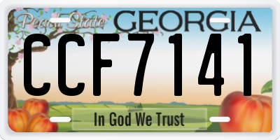 GA license plate CCF7141
