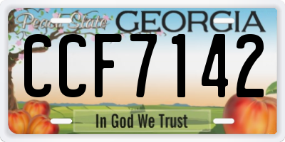 GA license plate CCF7142