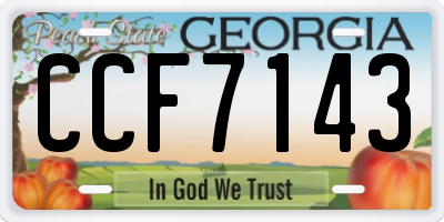 GA license plate CCF7143