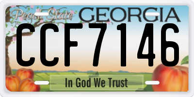 GA license plate CCF7146