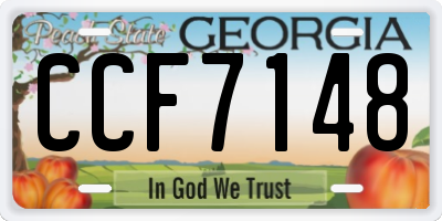 GA license plate CCF7148