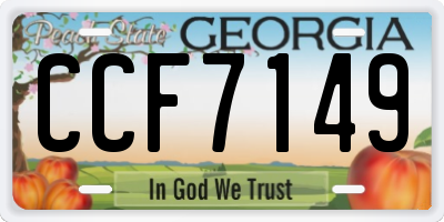 GA license plate CCF7149