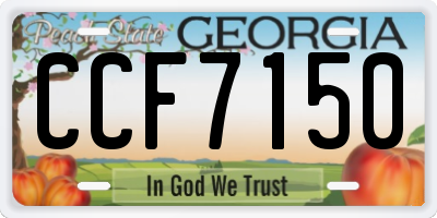 GA license plate CCF7150
