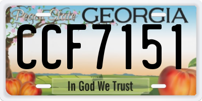 GA license plate CCF7151