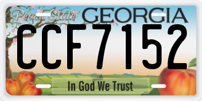 GA license plate CCF7152