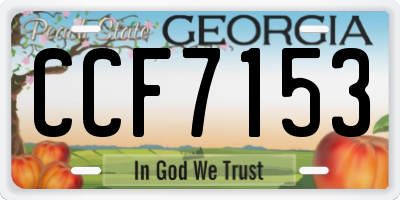 GA license plate CCF7153