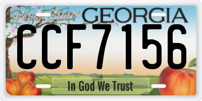 GA license plate CCF7156