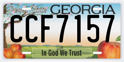 GA license plate CCF7157