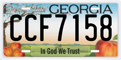 GA license plate CCF7158
