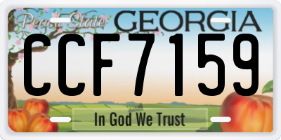 GA license plate CCF7159