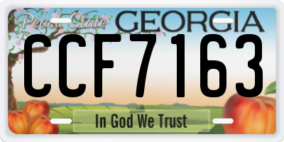GA license plate CCF7163