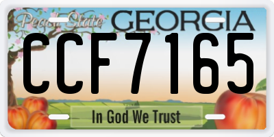 GA license plate CCF7165