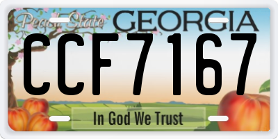 GA license plate CCF7167