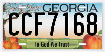 GA license plate CCF7168