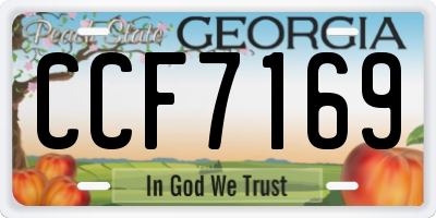 GA license plate CCF7169
