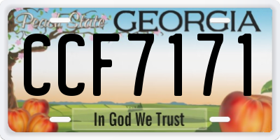 GA license plate CCF7171