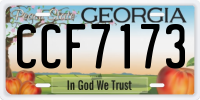 GA license plate CCF7173