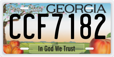 GA license plate CCF7182