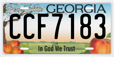 GA license plate CCF7183