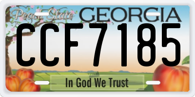 GA license plate CCF7185