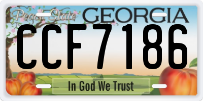GA license plate CCF7186