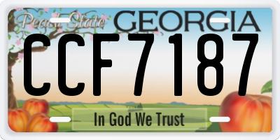 GA license plate CCF7187