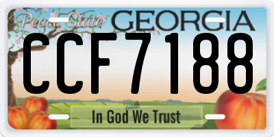 GA license plate CCF7188
