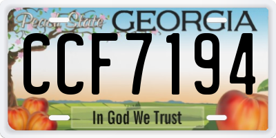 GA license plate CCF7194