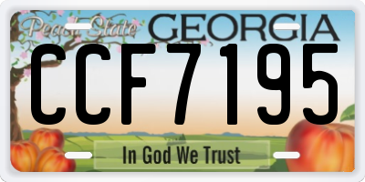 GA license plate CCF7195