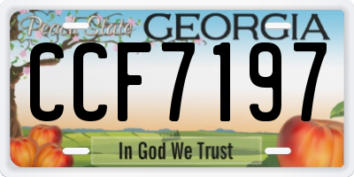 GA license plate CCF7197