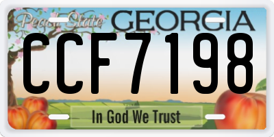 GA license plate CCF7198