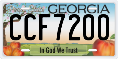 GA license plate CCF7200