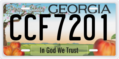 GA license plate CCF7201