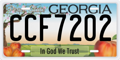 GA license plate CCF7202