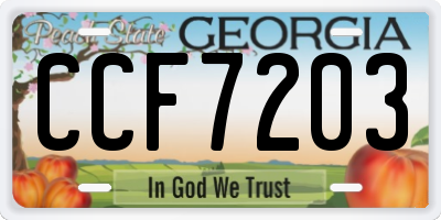 GA license plate CCF7203