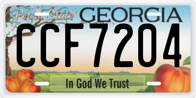GA license plate CCF7204
