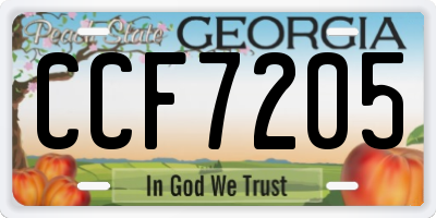 GA license plate CCF7205