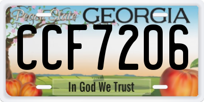 GA license plate CCF7206