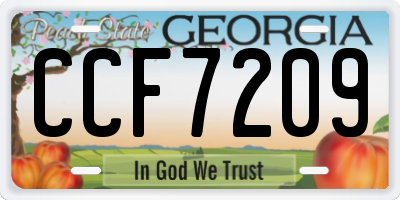 GA license plate CCF7209