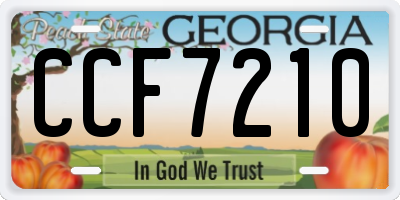 GA license plate CCF7210