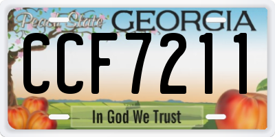 GA license plate CCF7211