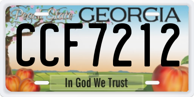 GA license plate CCF7212