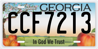 GA license plate CCF7213