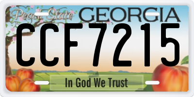 GA license plate CCF7215